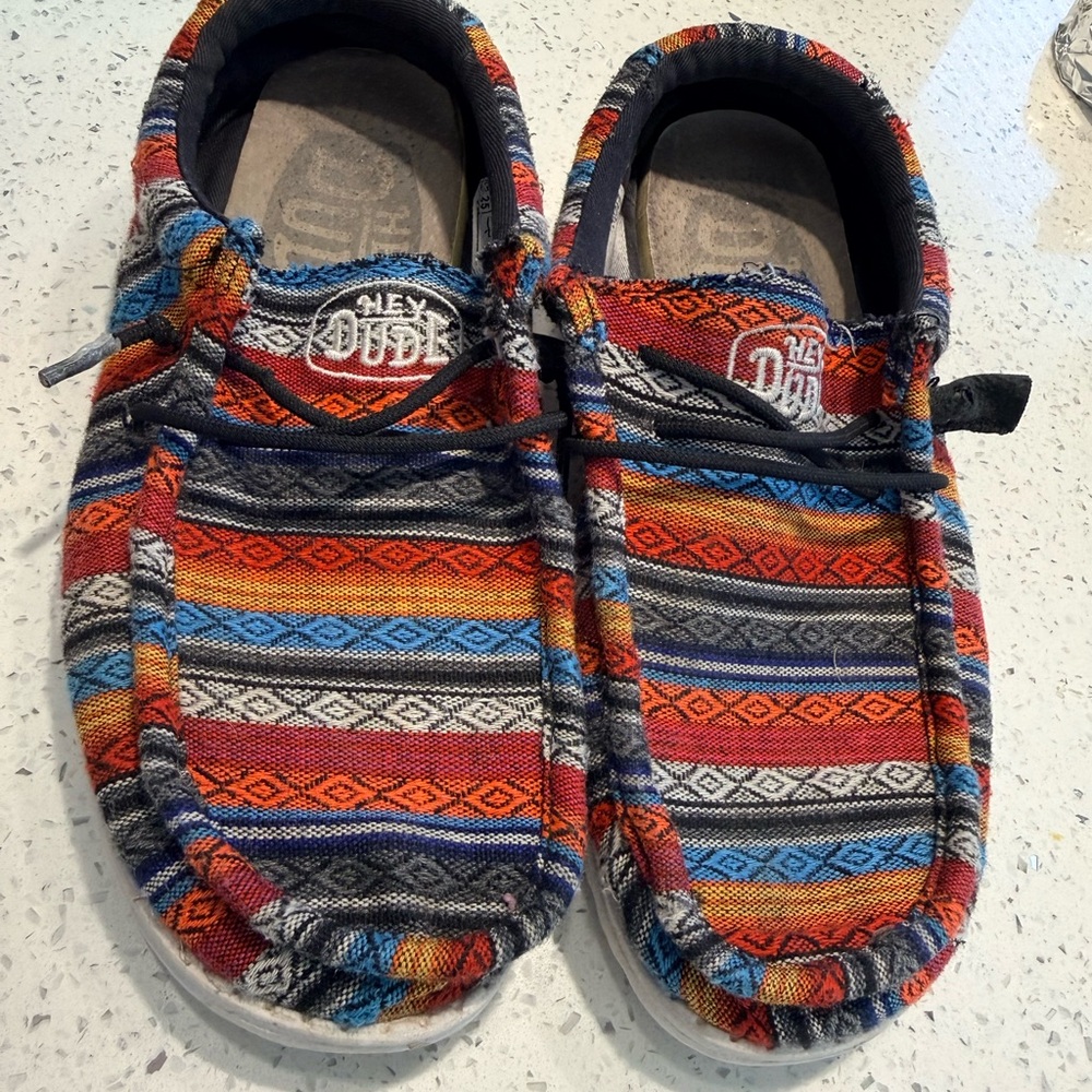 Hey Dude Wally Slip-On Shoes in Multi-Color Aztec Stripe